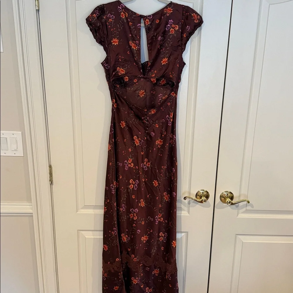 Floral Slip Dress in Deep Burgundy Free People Butterfly Babe Size Medium - Picture 9 of 10